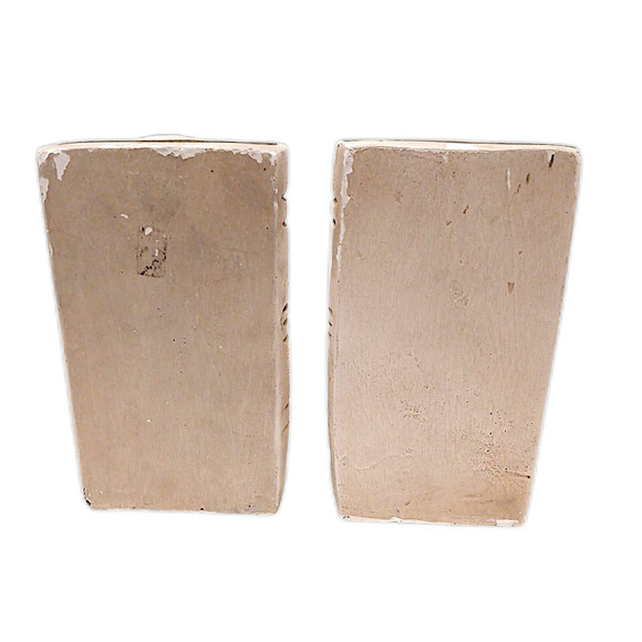 Bookend Set Dutch Boy & Girl Sitting on Books Ceramic Chalkware Nursery Children - Picture 9 of 12